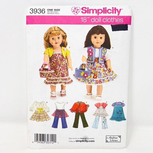 Doll Clothes Clothing Patterns - 18"‎  Set of 9 NEW Uncut - Simplicity - Picture 8 of 10